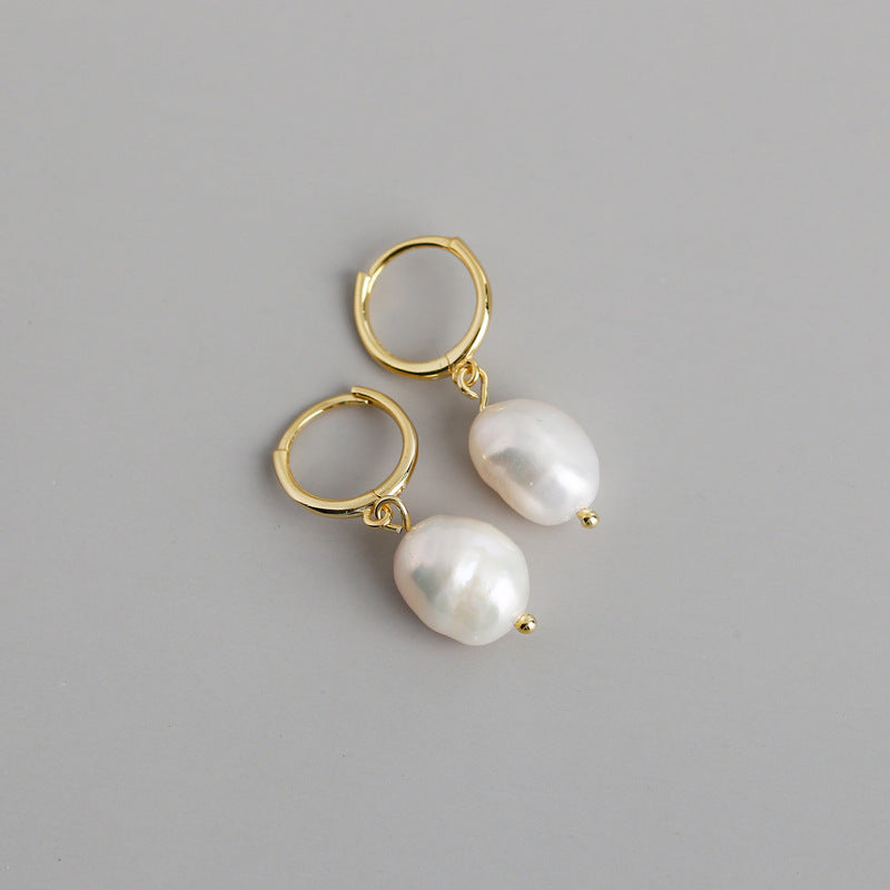 Baroque Freshwater Pearl Drop Hoops