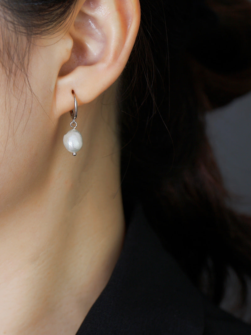 Baroque Freshwater Pearl Drop Hoops