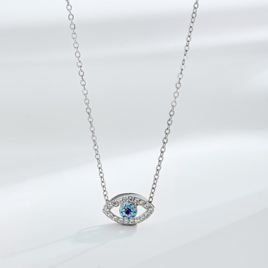 Devil's Eye Necklace S925 Sterling Silver Inlaid with Zirconia