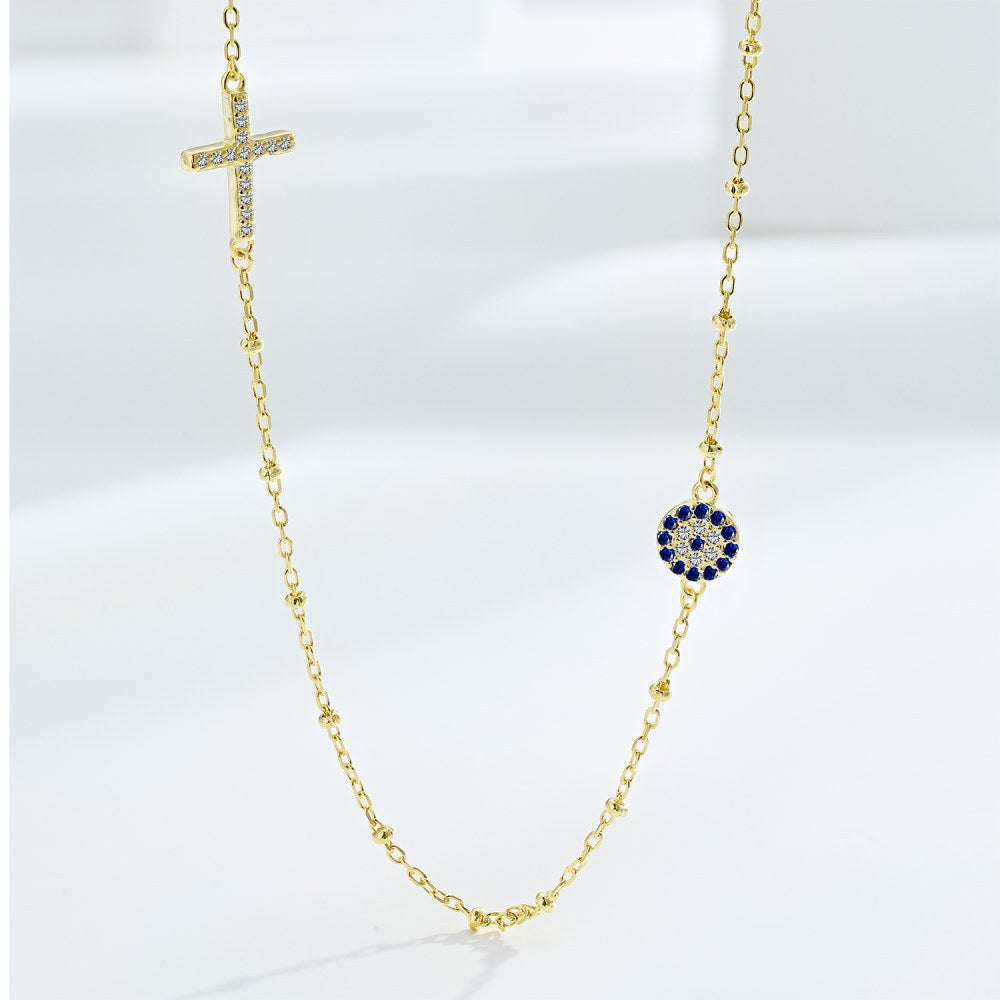 S925 Sterling Silver Trendy Inlaid Zircon Chain