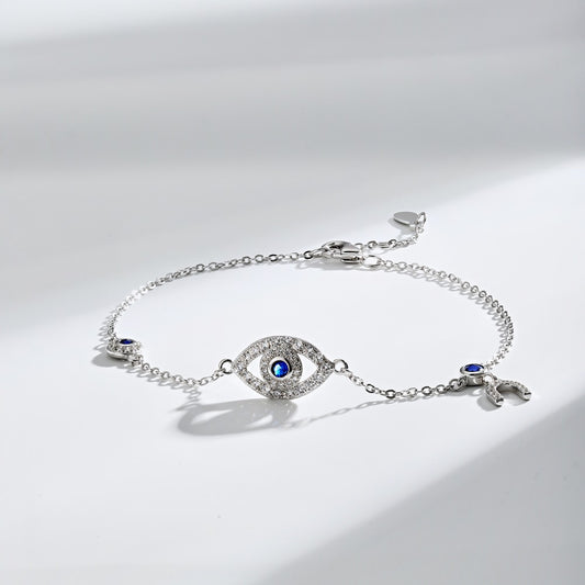 Devil's Eye S925 Sterling Silver Bracelet Zirconia