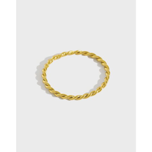 Two-strand Twist  Thin Ring 18k Gold Plated Sterling Silver