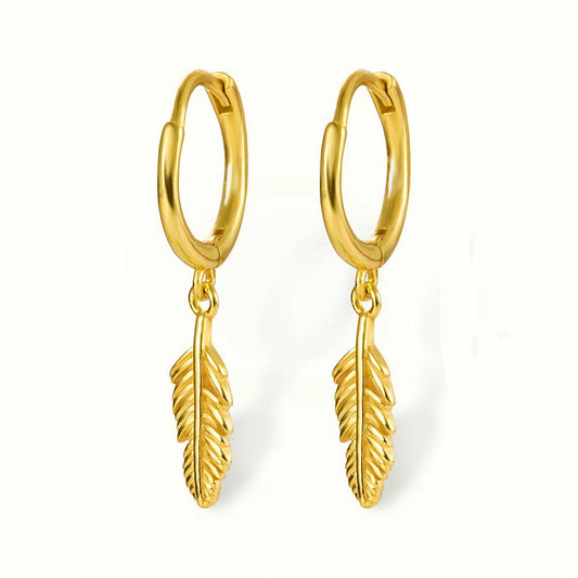 I2  Feather Drop Hoops