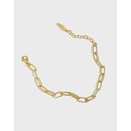 Chain Bracelets 18K Gold Plated Sterling Silver