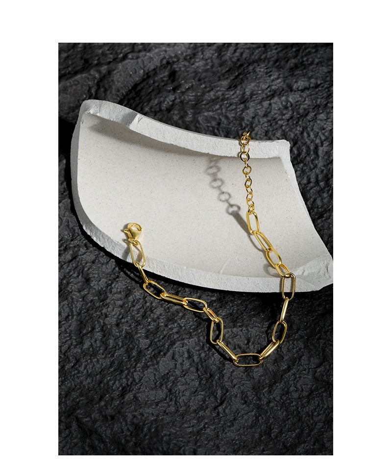 Chain Bracelets 18K Gold Plated Sterling Silver