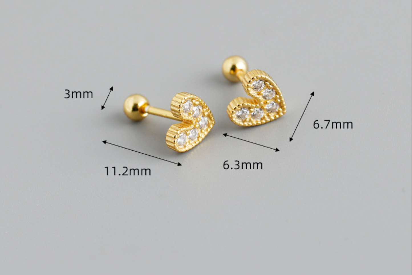 A18  Love Zircon Studs