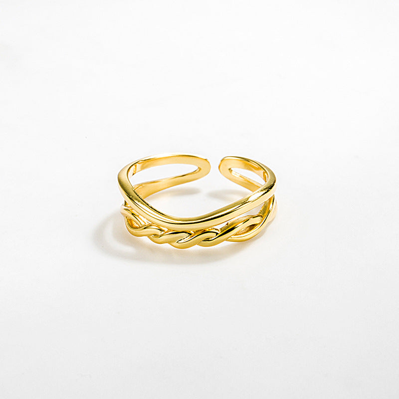 Minimalist Double Layer Open Ring