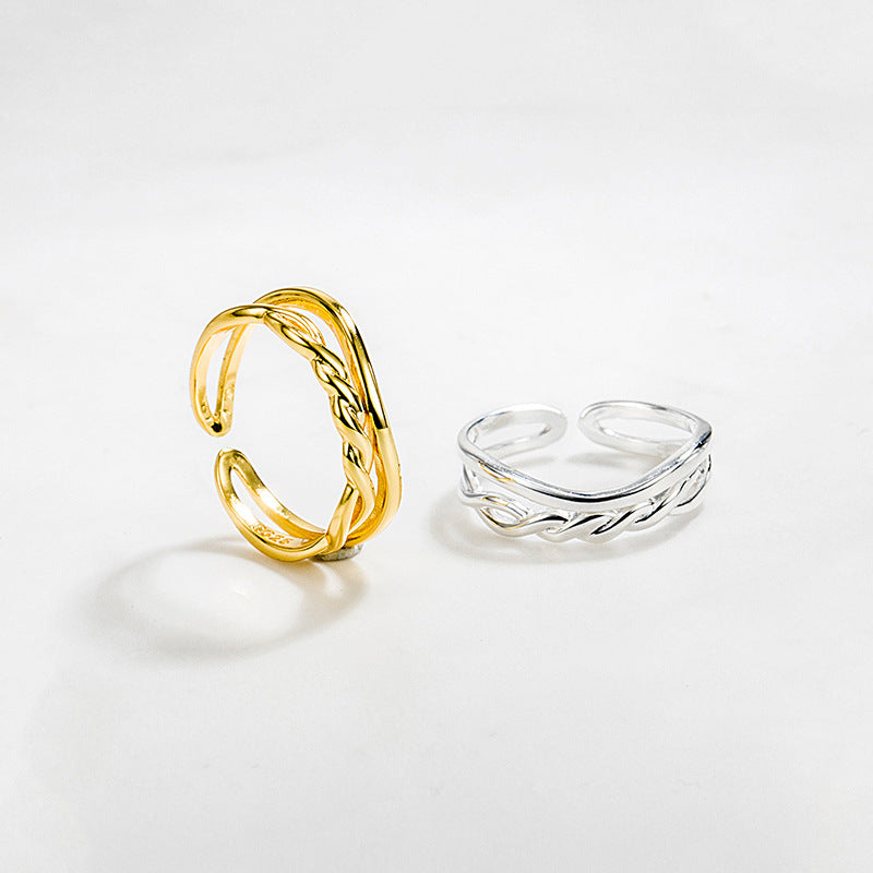 Minimalist Double Layer Open Ring