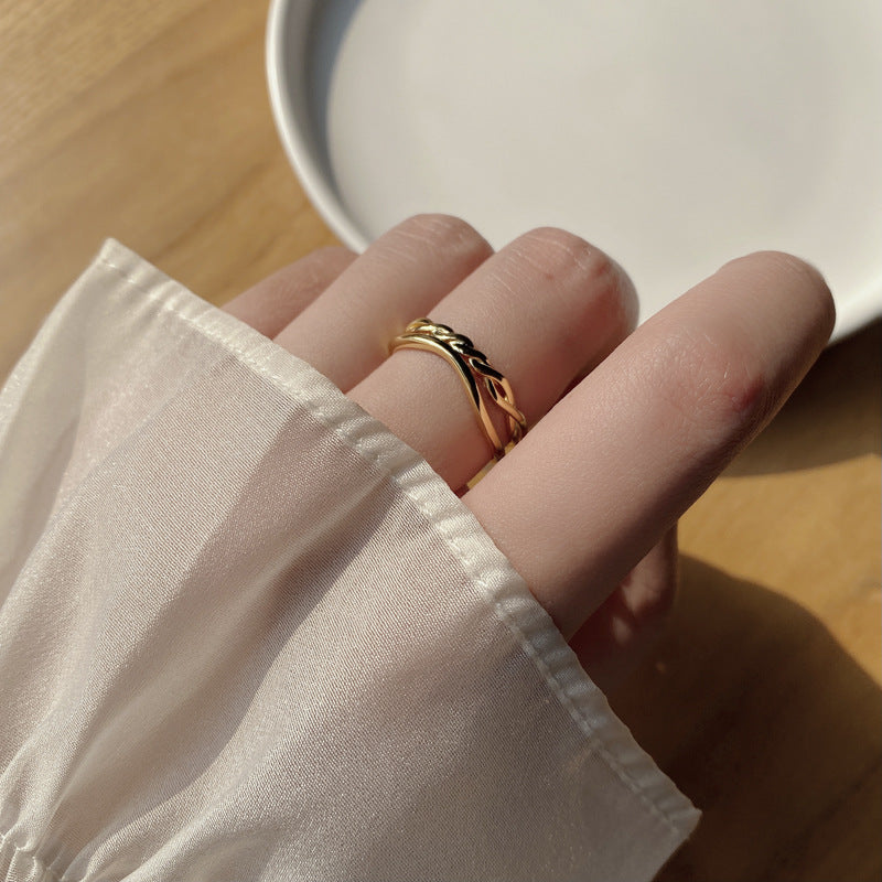 Minimalist Double Layer Open Ring