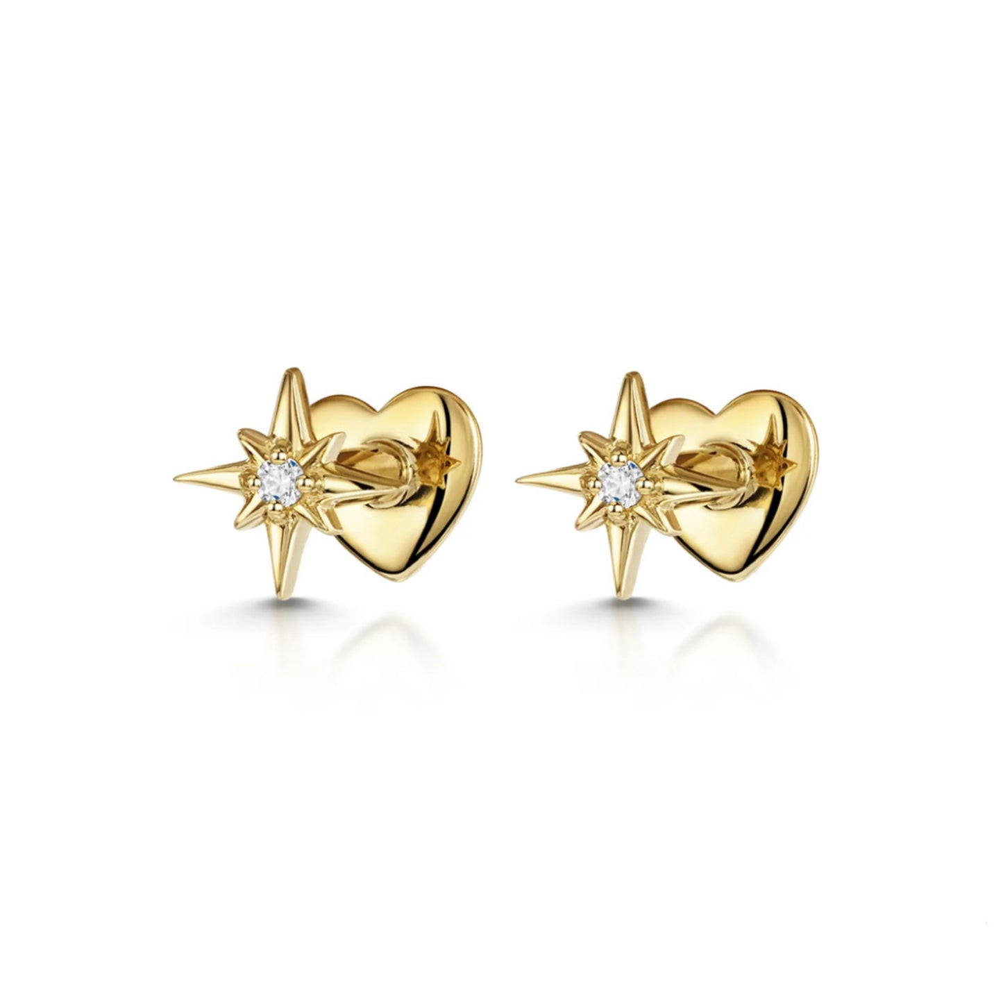 A27  Heart Shape Flat Back/Ball Studs