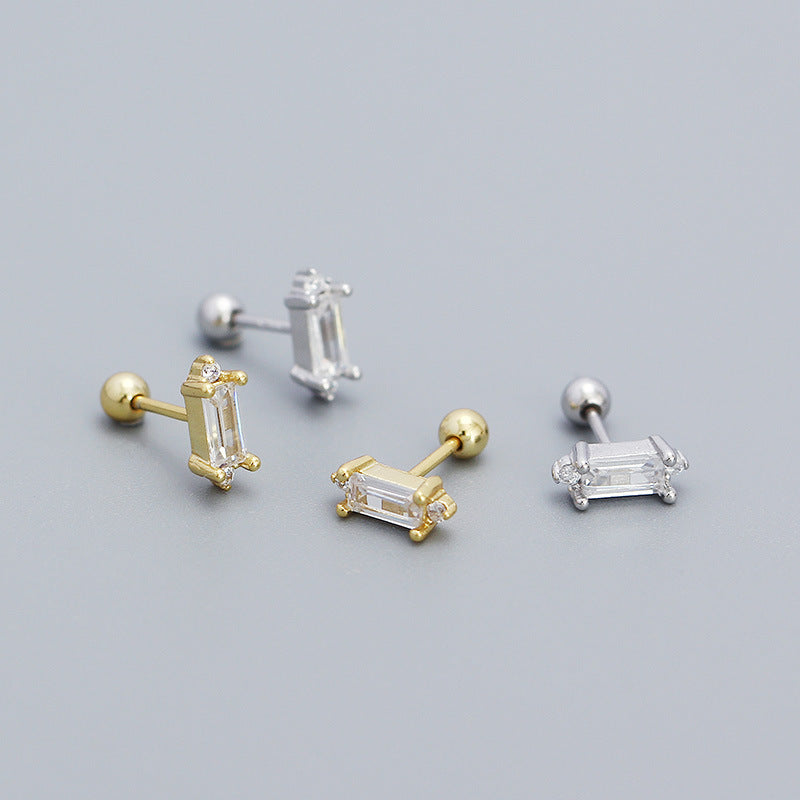 A4 Rectangular Zircon Studs