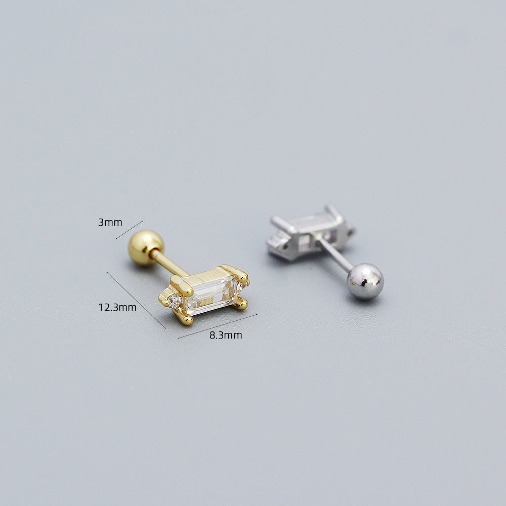 A4 Rectangular Zircon Studs