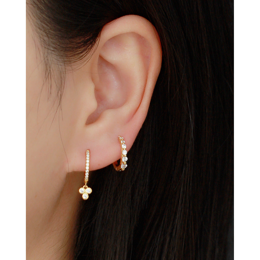 B13  Triangle Zirconia Earrings