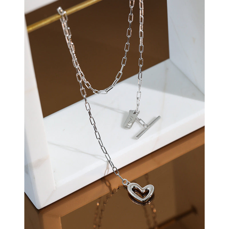 English Square Love S925 Sterling Silver Necklace