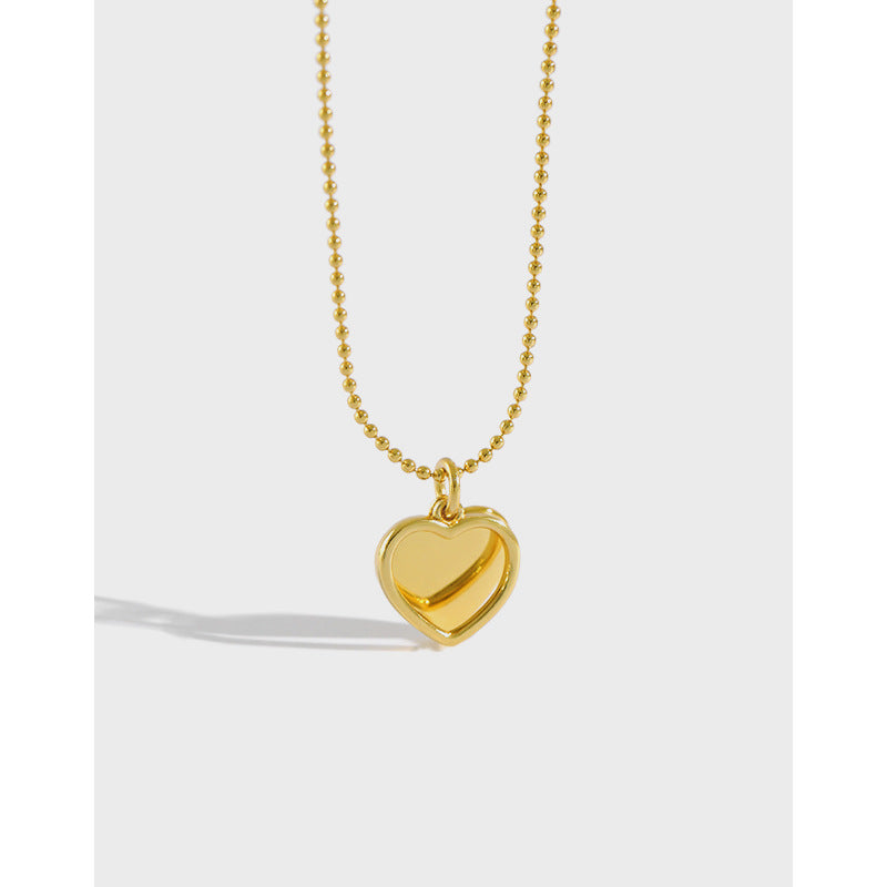 Double Love Heart Necklace 8K Gold Plated Sterling Silver