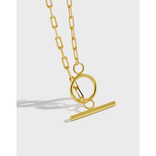 OT Buckle Chain Necklace 18K Gold Plated Sterling Silver