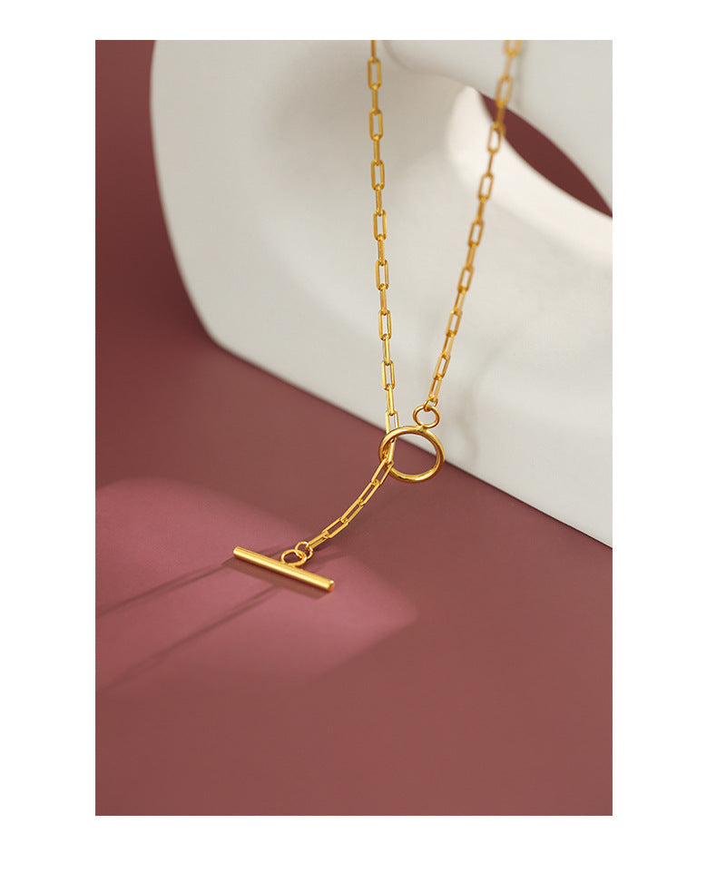 OT Buckle Chain Necklace 18K Gold Plated Sterling Silver