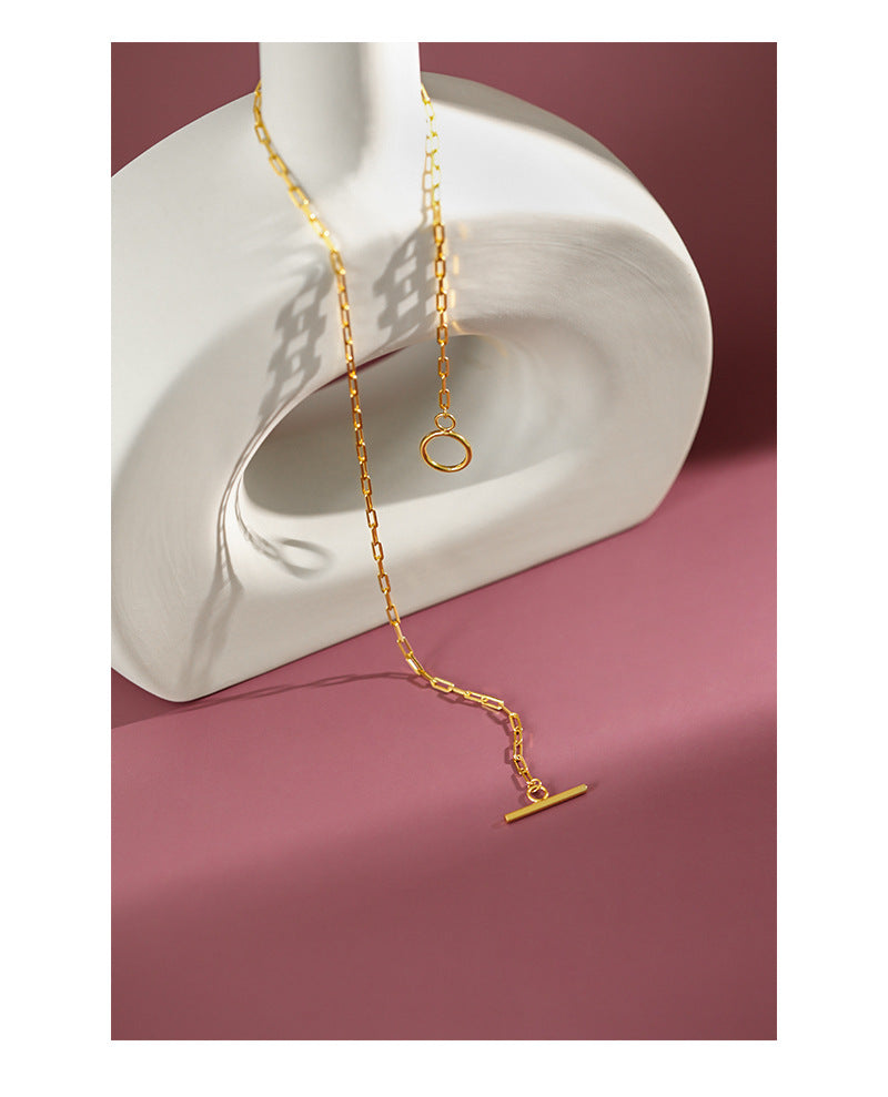 OT Buckle Chain Necklace 18K Gold Plated Sterling Silver