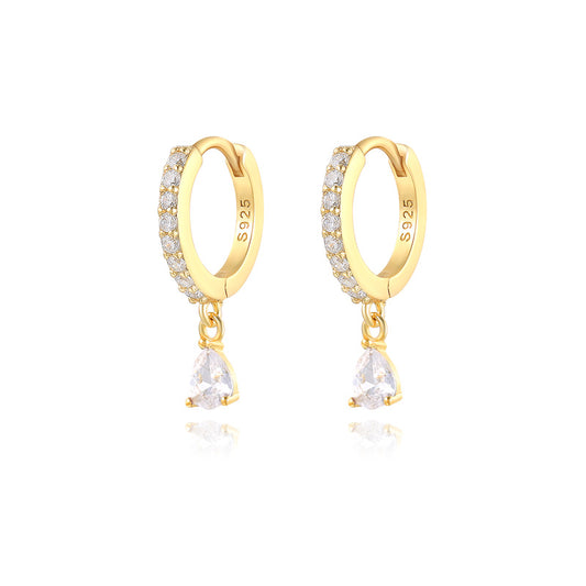 Zircon Water Drop Hoops