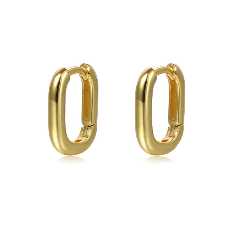 B30  Oval Hoop Earrings