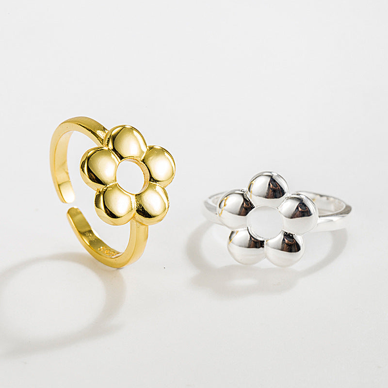 Flower Rings 18k Gold Plated Sterling Silver