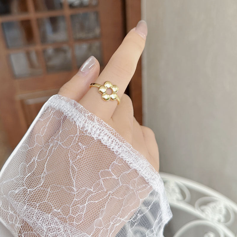 Flower Rings 18k Gold Plated Sterling Silver