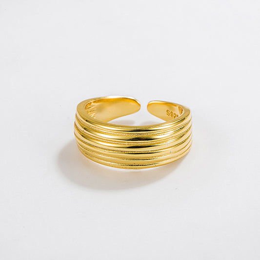 Multi-layered Line Ring 18K Gold Plated Sterling Silver