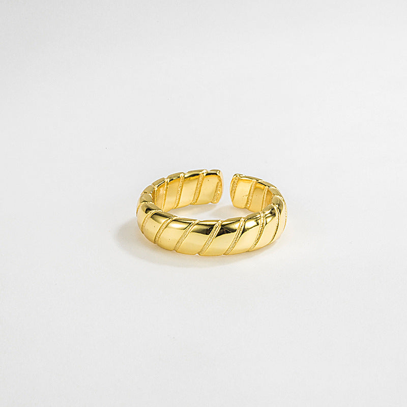 Twill Twist Ring 18K Gold Plated Sterling Silver