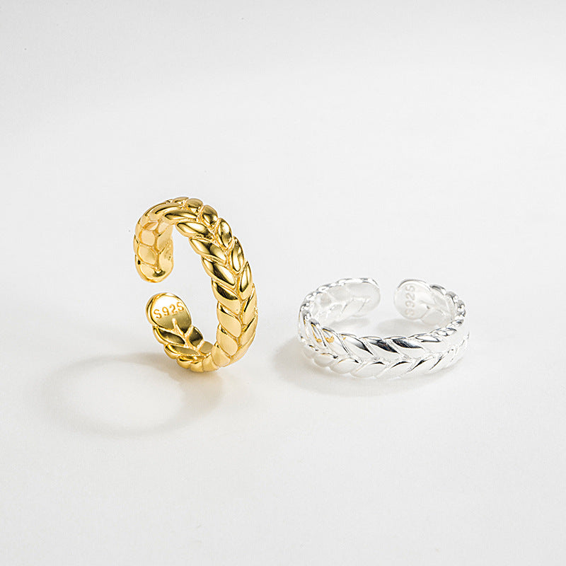 Wheat Twist Ring 18K Gold Plated Sterling Silver