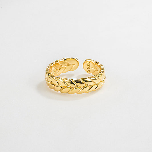 Wheat Twist Ring 18K Gold Plated Sterling Silver