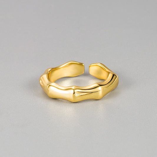 Bamboo Ring 18k Gold Plated Sterling Silver