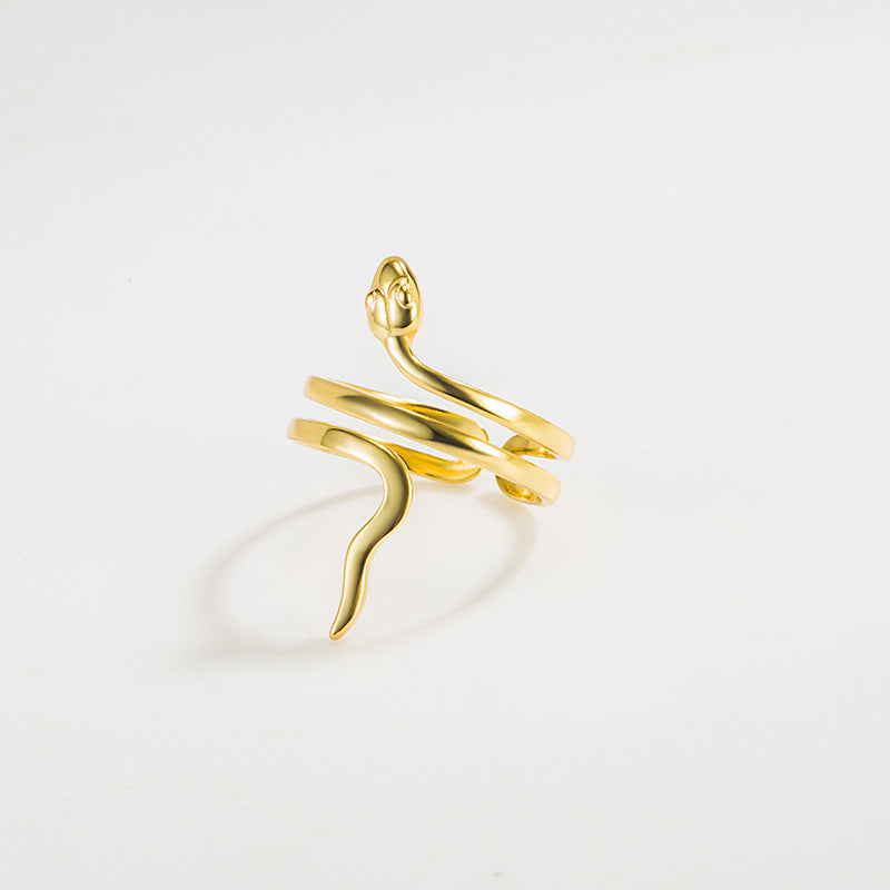 Snake Winding  Ring 18k Gold Plated Sterling Silver