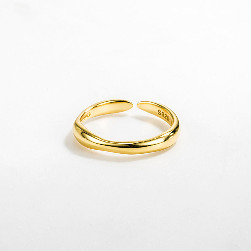 Wavy Pattern Thin Index Finger Ring