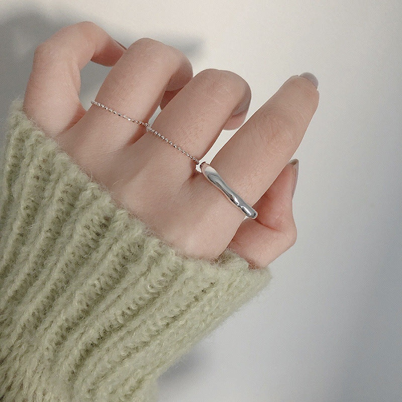 Wavy Pattern Thin Index Finger Ring