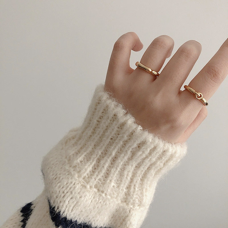 Wavy Pattern Thin Index Finger Ring