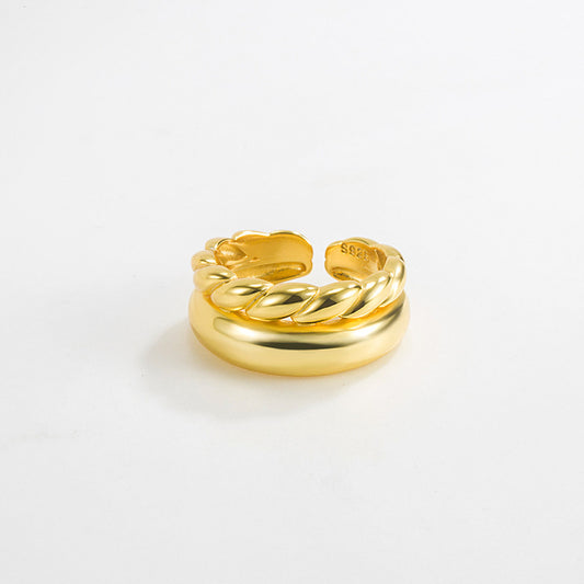 French Heavy-duty Double-layered Twist Ring