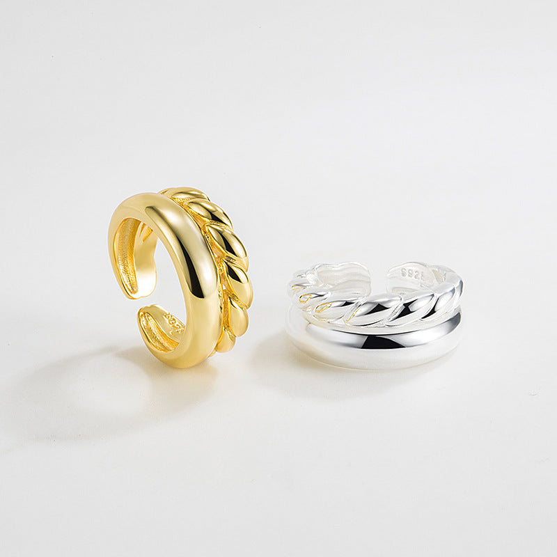 French Heavy-duty Double-layered Twist Ring