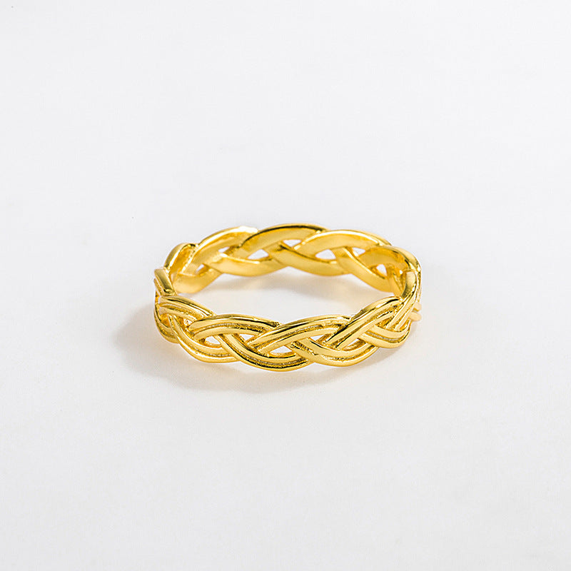 Braided Line Wrap Ring 18K Gold Plated Sterling Silver