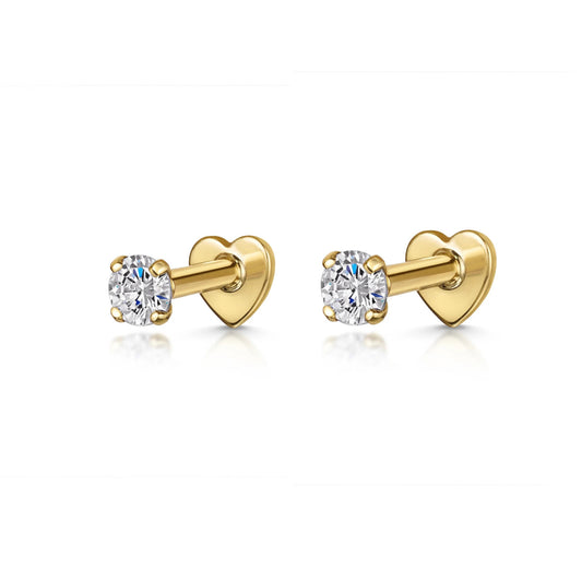 A26  Heart Shape Flatback Studs