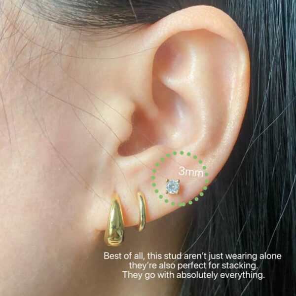 3mm Zircon Studs