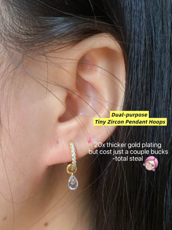 8mm Little Zircon Hoops