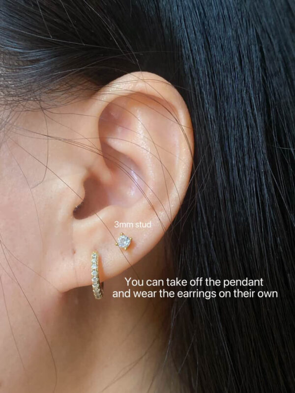 8mm Little Zircon Hoops