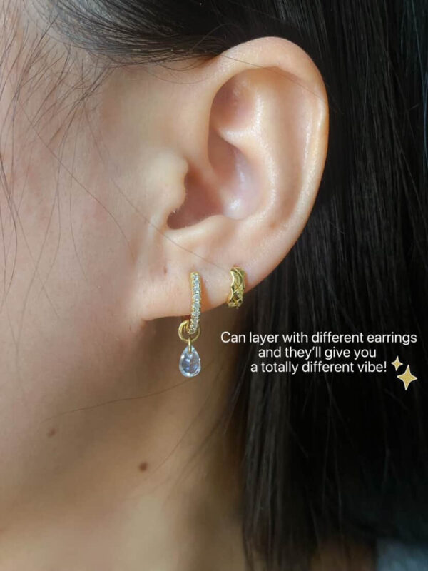 8mm Little Zircon Hoops