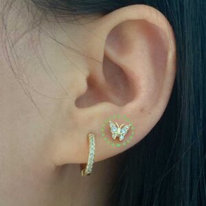 Butterfly Zircon Stud
