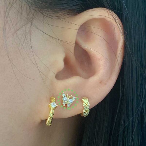 Butterfly Zircon Stud