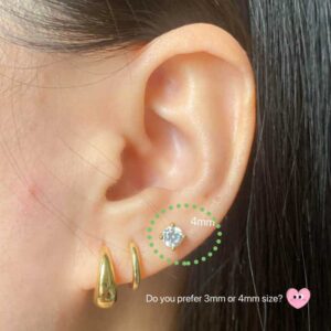 4mm Zircon Stud-1 4mm Zircon Stud Flat Black